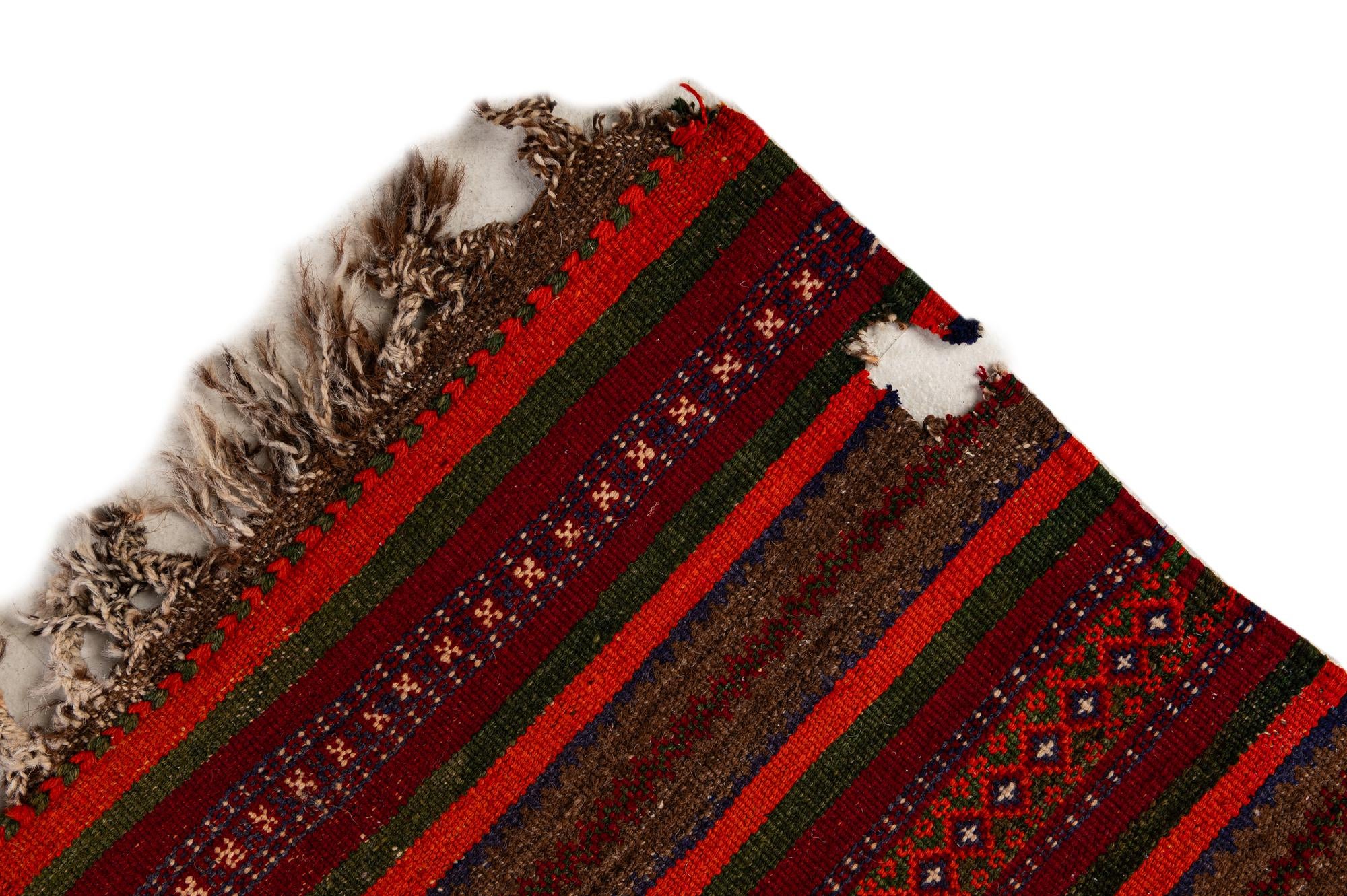 4' x 11' 7 Hand Woven Kilim Fars Wool Runner Rug