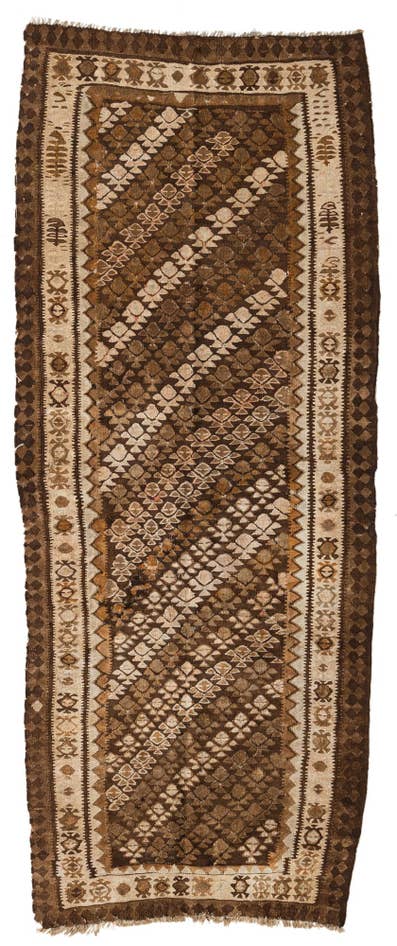 Detailansicht von 105cm x 255cm Handgewebt Kilim Fars Wolle Läufer Teppich