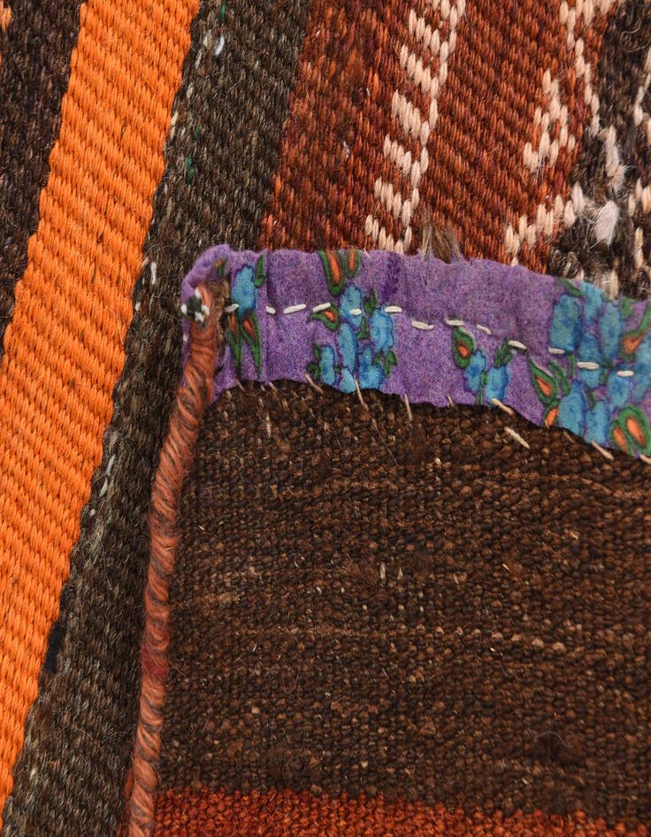 Detail image of 3' 8 x 10' 10  Hand Woven Kilim Fars Wool Runner Rug