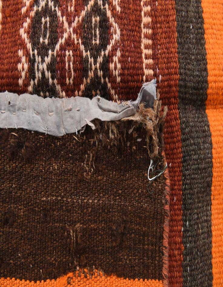 Detail image of 3' 8 x 10' 10  Hand Woven Kilim Fars Wool Runner Rug