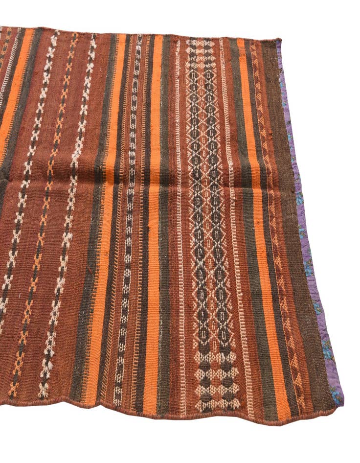 Detail image of 3' 8 x 10' 10  Hand Woven Kilim Fars Wool Runner Rug