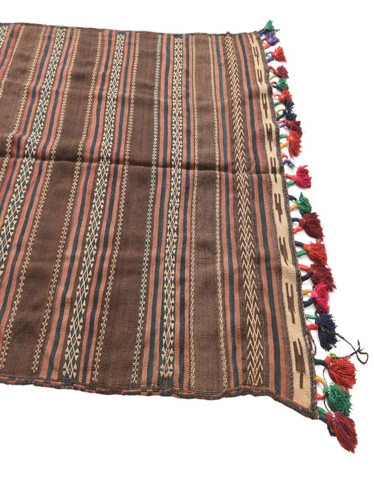 Detail image of 4' 3 x 12'  Hand Woven Kilim Fars Wool Runner Rug