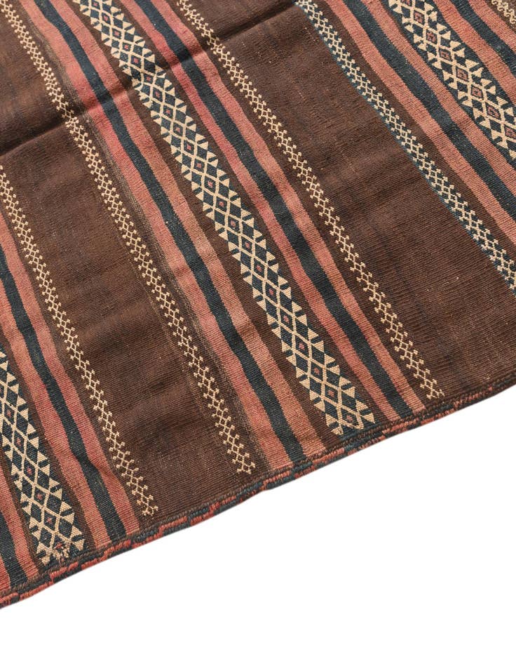 Detail image of 4' 3 x 12'  Hand Woven Kilim Fars Wool Runner Rug