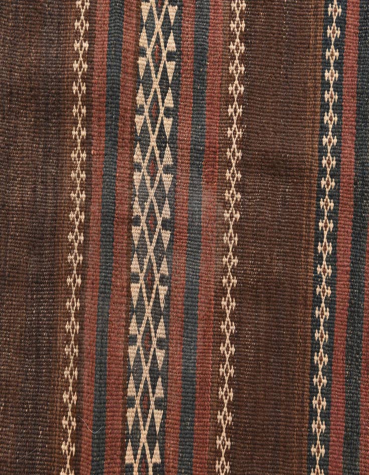 Detail image of 4' 3 x 12'  Hand Woven Kilim Fars Wool Runner Rug