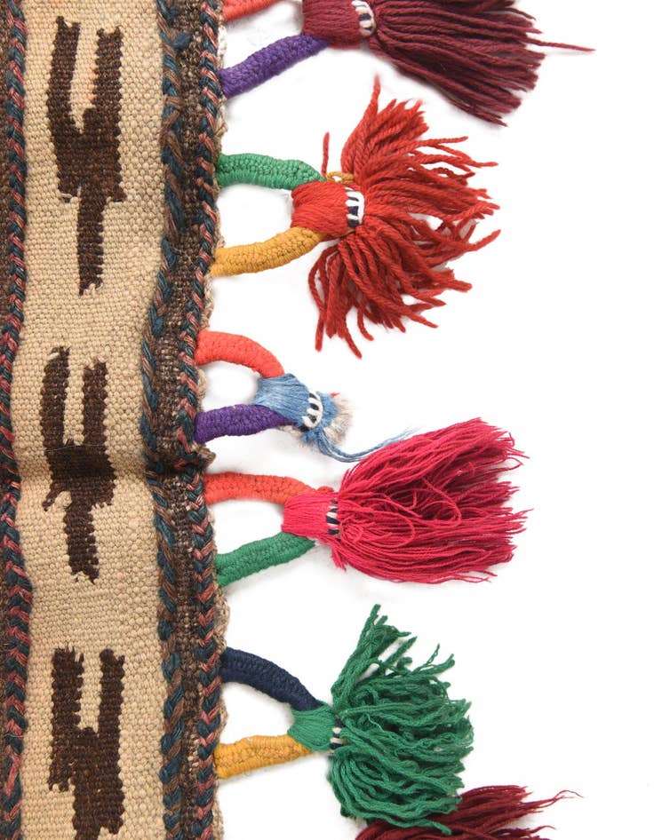 Detail image of 4' 3 x 12'  Hand Woven Kilim Fars Wool Runner Rug