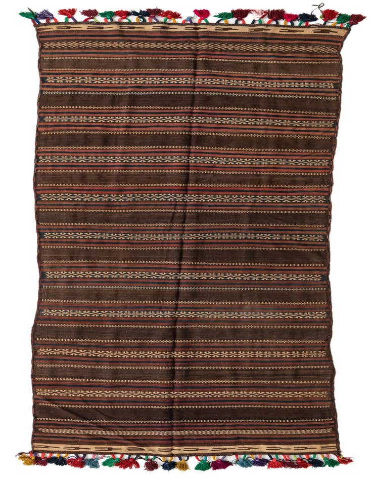Detail image of 4' 3 x 12' Hand Woven Kilim Fars Wool Runner Rug