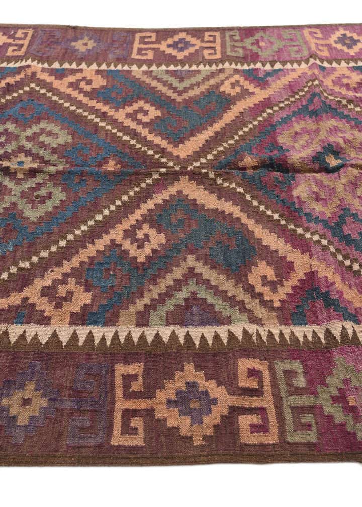 5' 2 x 9' 10 Hand Woven Kilim Fars Wool Runner Rug