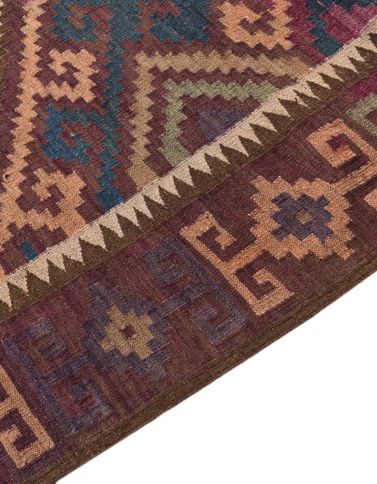 Detail image of 5' 2 x 9' 10 Hand Woven Kilim Fars Wool Runner Rug