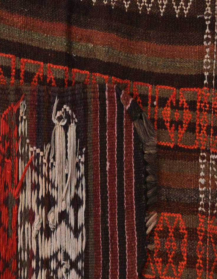 Detail image of 4' 1 x 10' 8  Hand Woven Kilim Fars Wool Runner Rug