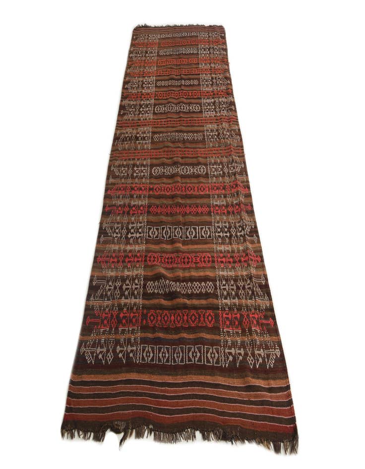 Detail image of 4' 1 x 10' 8  Hand Woven Kilim Fars Wool Runner Rug