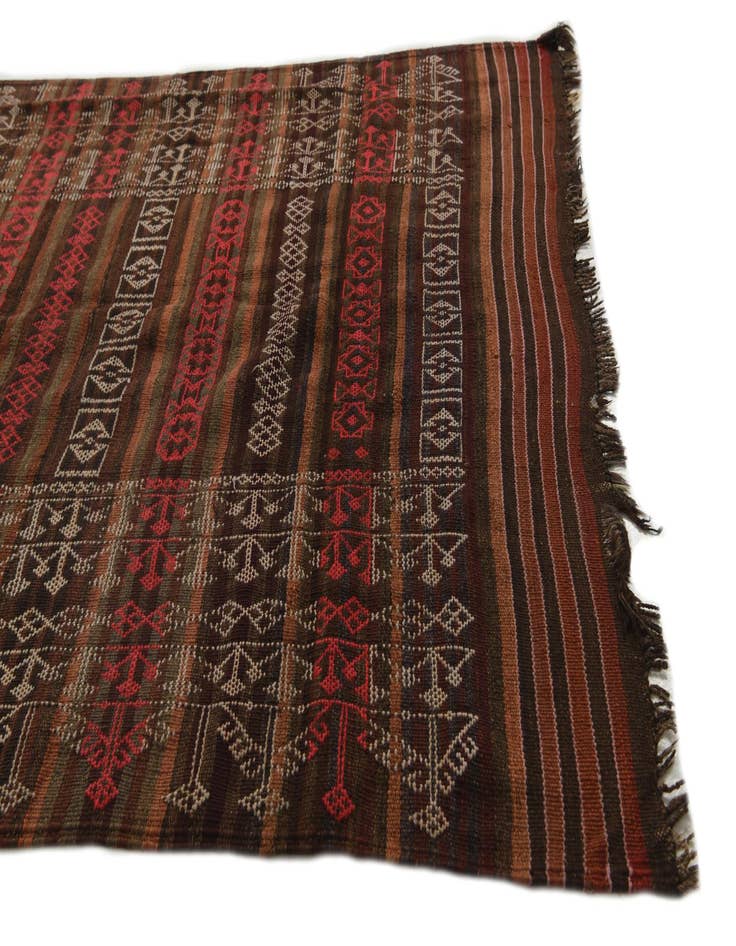 Detail image of 4' 1 x 10' 8  Hand Woven Kilim Fars Wool Runner Rug