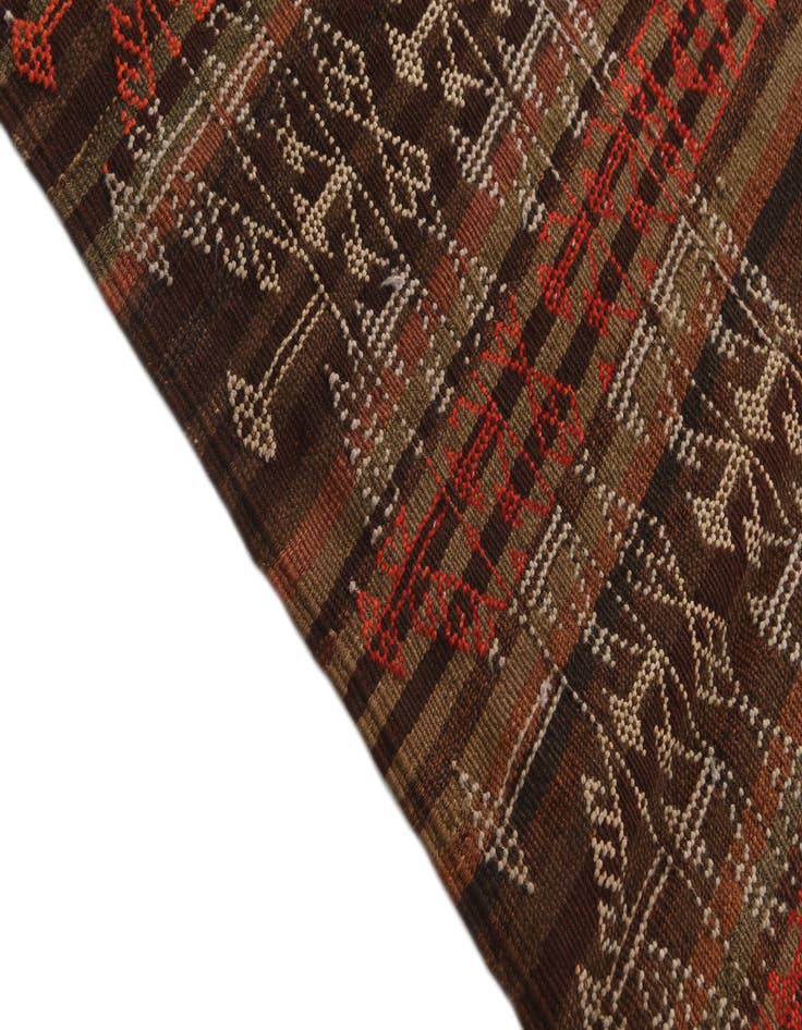 Detail image of 4' 1 x 10' 8  Hand Woven Kilim Fars Wool Runner Rug