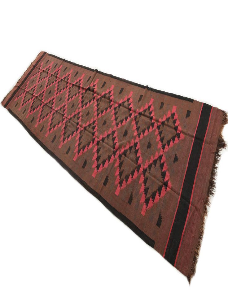 Detail image of 4' 6 x 15'  Hand Woven Kilim Fars Wool Runner Rug