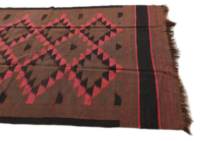 Detail image of 4' 6 x 15' Hand Woven Kilim Fars Wool Runner Rug