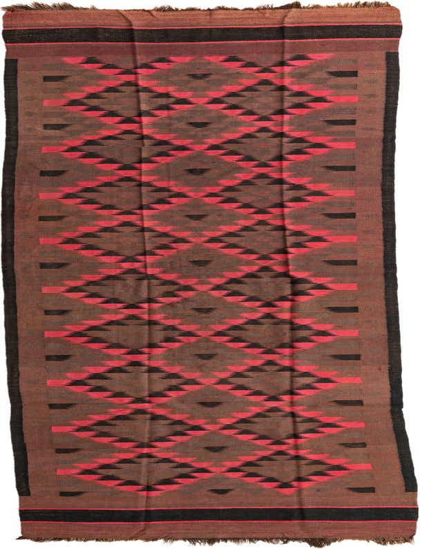 4' 6 x 15' Hand Woven Kilim Fars Wool Runner Rug