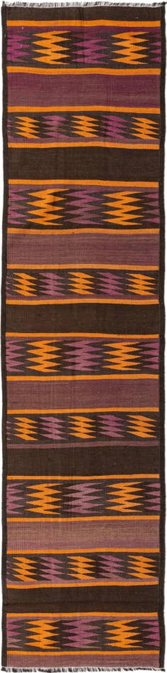 Detail image of 2' 5 x 10' 4 Hand Woven Kilim Fars Wool Runner Rug