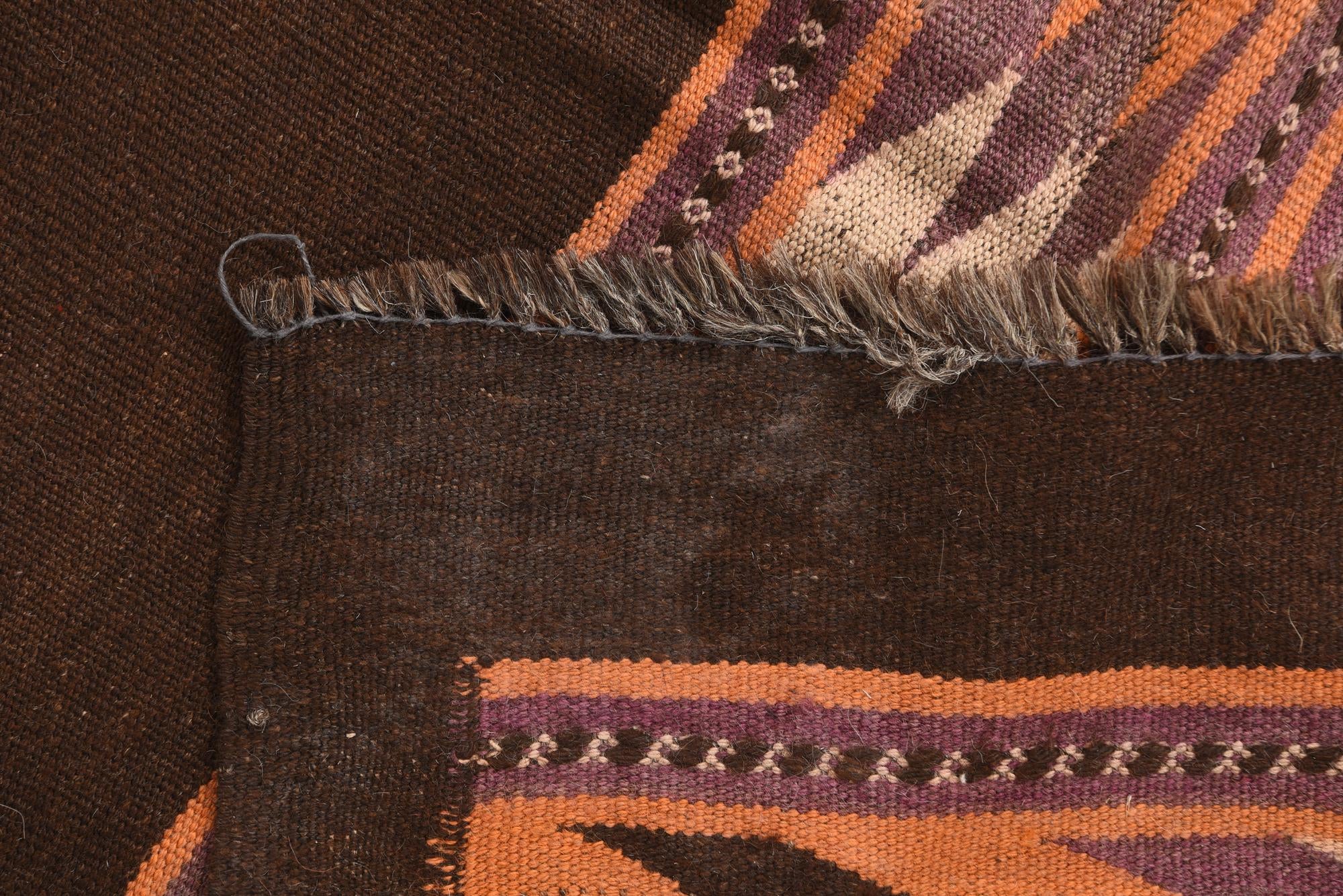4' 7 x 11' 8 Hand Woven Kilim Fars Wool Runner Rug