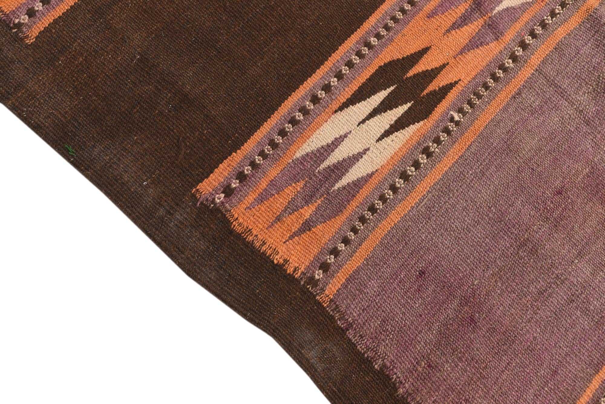 4' 7 x 11' 8 Hand Woven Kilim Fars Wool Runner Rug