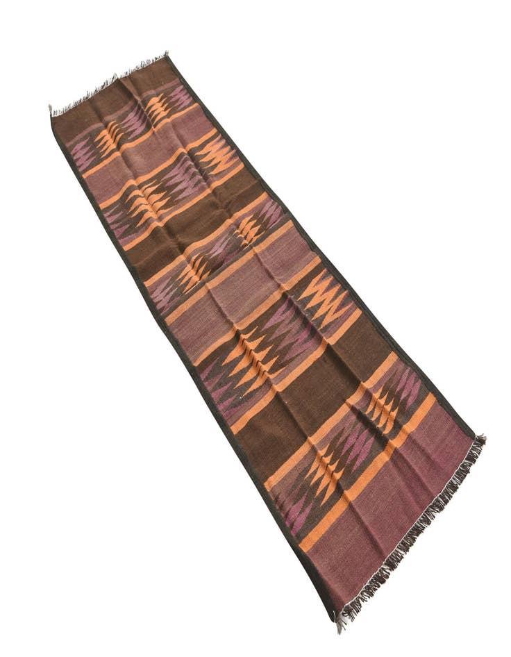 Detail image of 2' 1 x 6' 1  Hand Woven Kilim Fars Wool Runner Rug