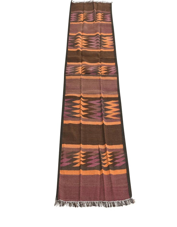 Detail image of 2' 1 x 6' 1  Hand Woven Kilim Fars Wool Runner Rug