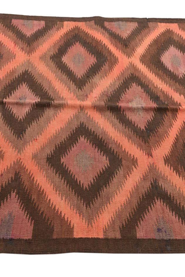 Detail image of 3' 8 x 11' 7 Hand Woven Kilim Fars Wool Runner Rug
