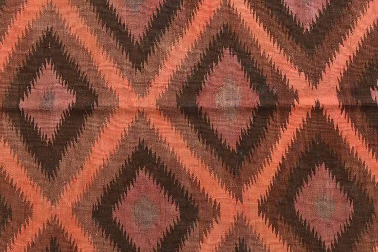 Detail image of 3' 8 x 11' 7 Hand Woven Kilim Fars Wool Runner Rug