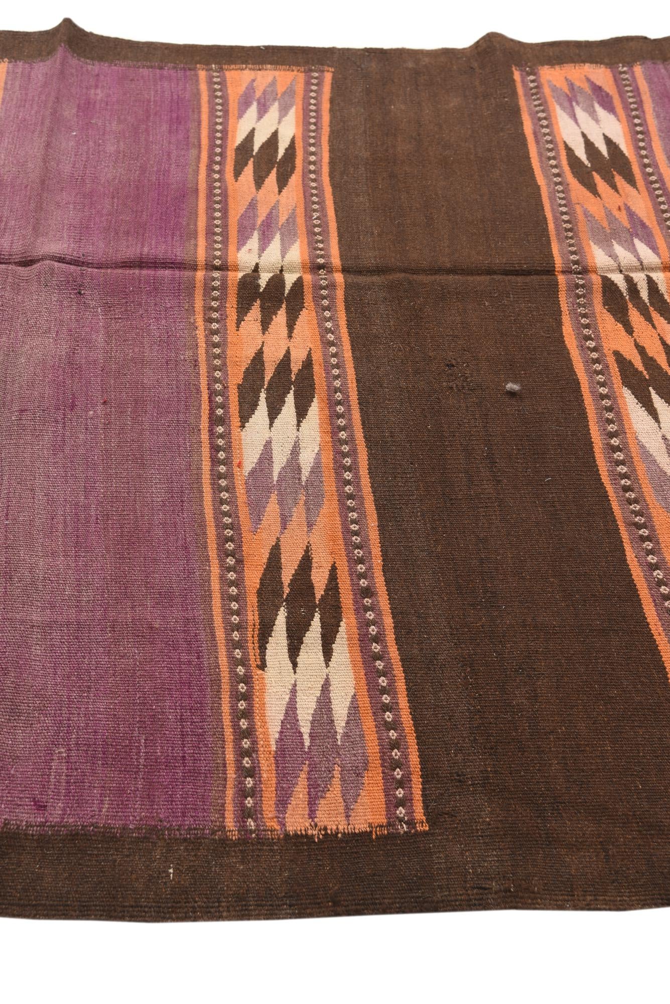 4' 4 x 12' 3 Hand Woven Kilim Fars Wool Runner Rug