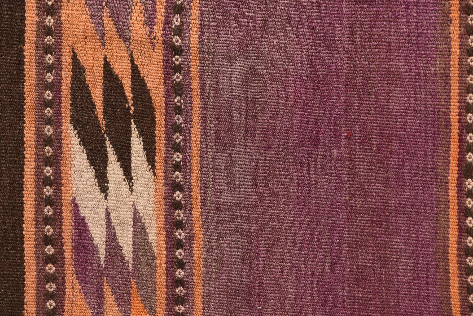 4' 4 x 12' 3 Hand Woven Kilim Fars Wool Runner Rug