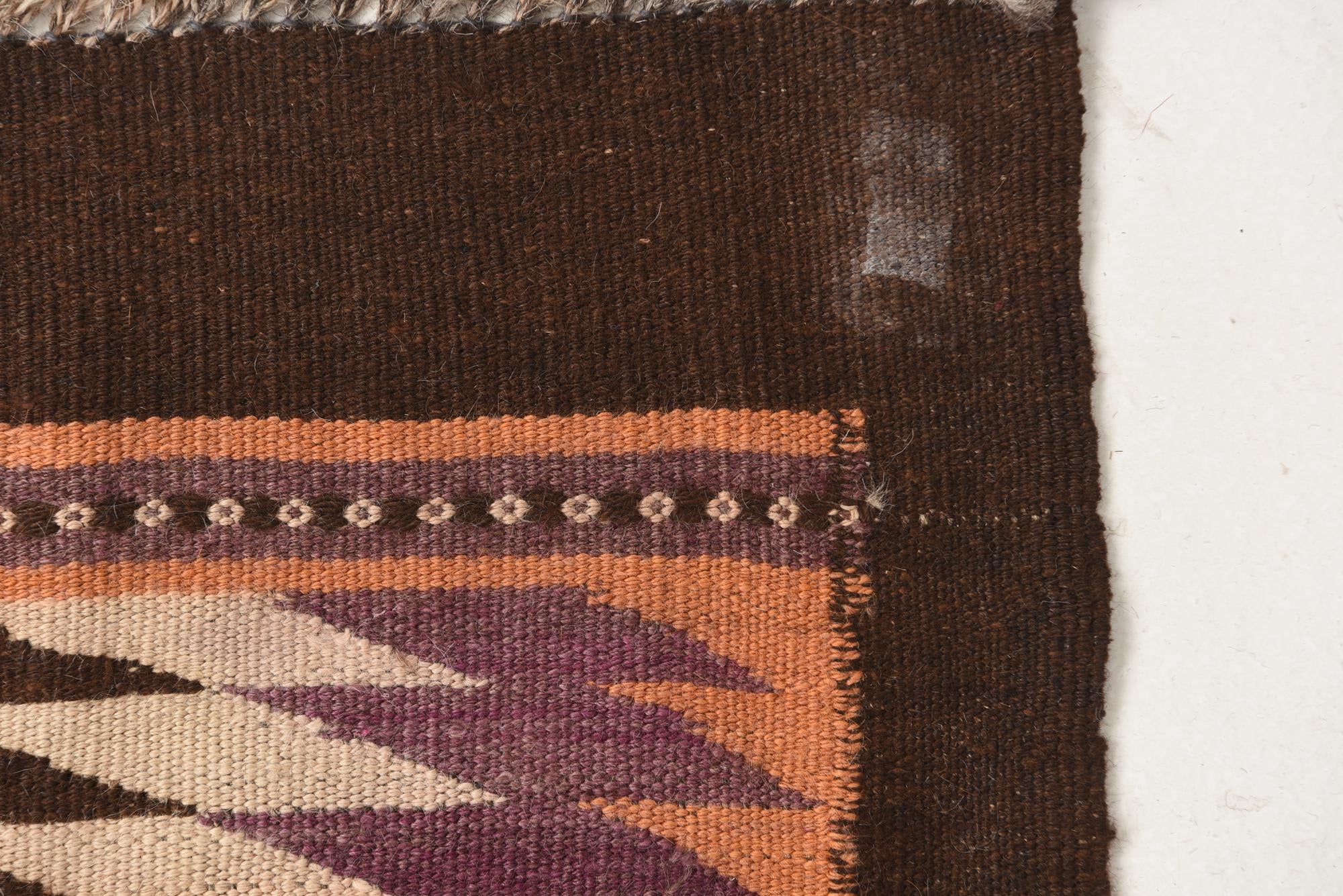 4' 4 x 12' 3 Hand Woven Kilim Fars Wool Runner Rug