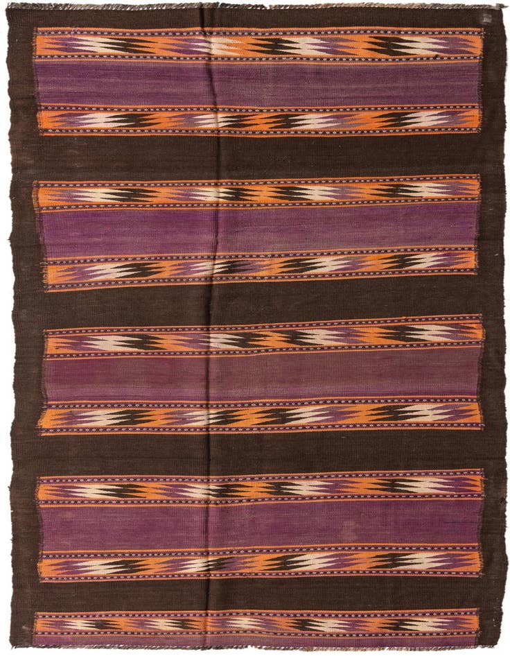 Detail image of 4' 4 x 12' 3 Hand Woven Kilim Fars Wool Runner Rug