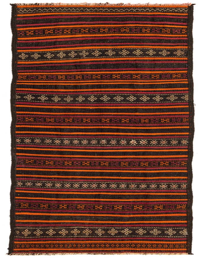 Detail image of 2' 8 x 8' 3 Hand Woven Kilim Fars Wool Runner Rug