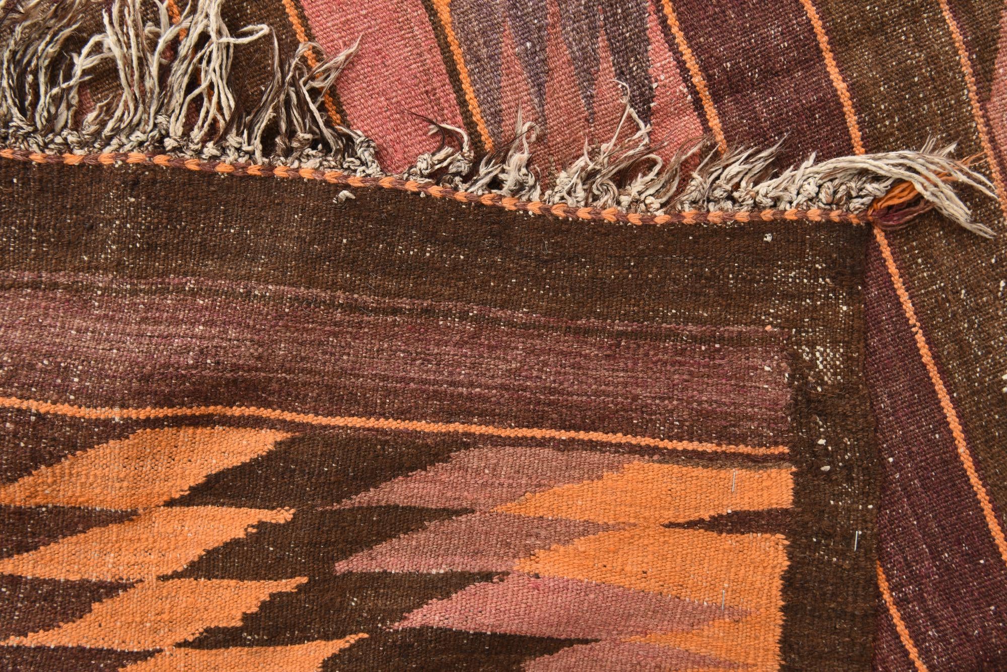 4' 10 x 12' 8 Hand Woven Kilim Fars Wool Runner Rug