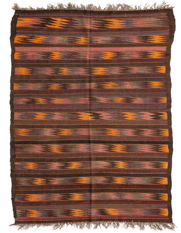 Detail image of 4' 10 x 12' 8 Hand Woven Kilim Fars Wool Runner Rug