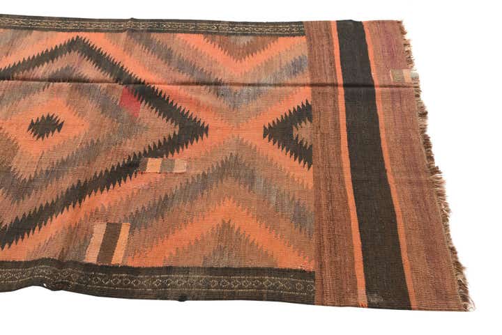 4' x 10' 8 Hand Woven Kilim Fars Wool Runner Rug