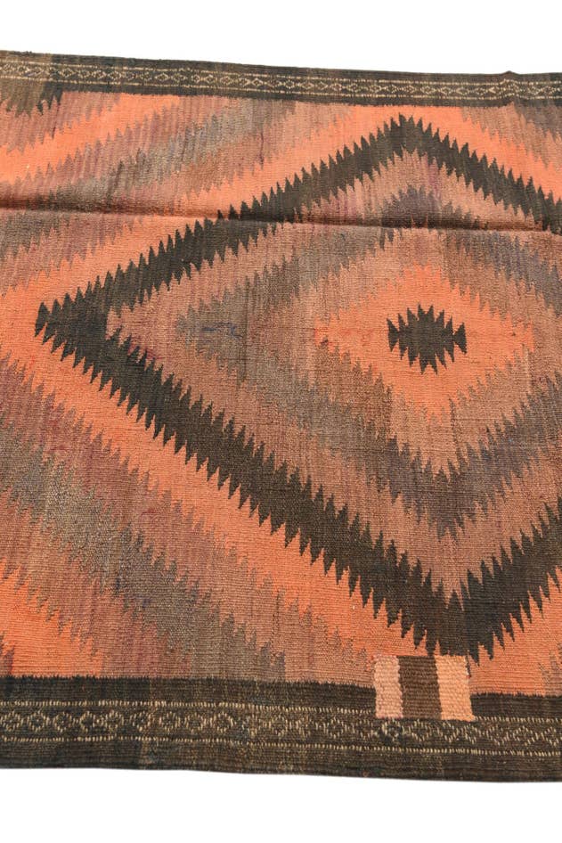 Detail image of 4' x 10' 8 Hand Woven Kilim Fars Wool Runner Rug