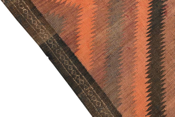 Detail image of 4' x 10' 8 Hand Woven Kilim Fars Wool Runner Rug