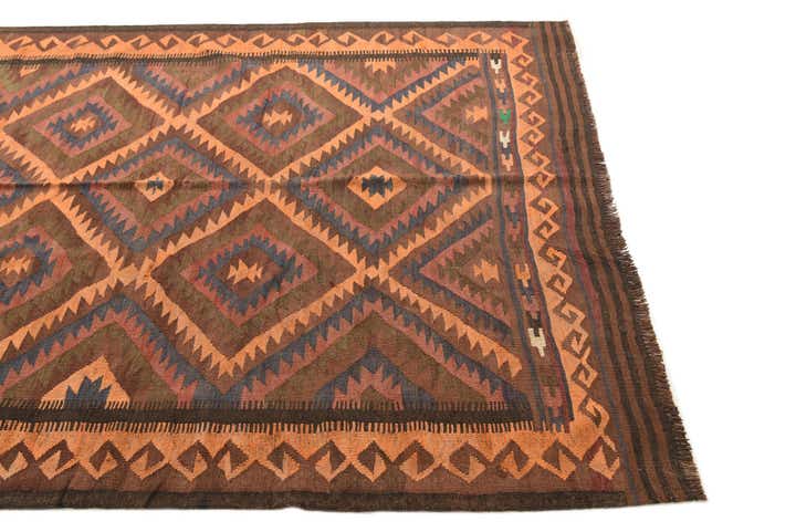 5' 5 x 11' 5 Hand Woven Kilim Fars Wool Runner Rug