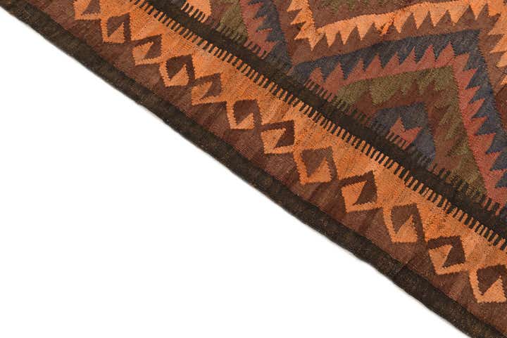 5' 5 x 11' 5 Hand Woven Kilim Fars Wool Runner Rug