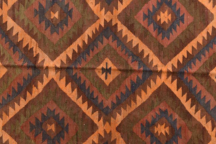 5' 5 x 11' 5 Hand Woven Kilim Fars Wool Runner Rug
