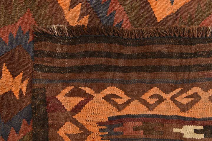 5' 5 x 11' 5 Hand Woven Kilim Fars Wool Runner Rug