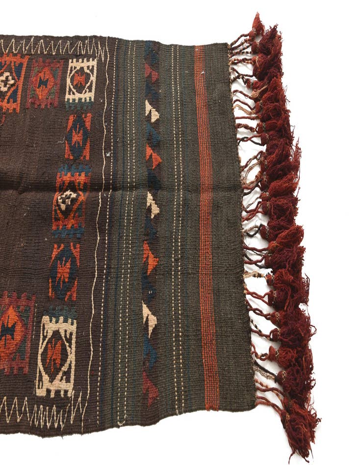 Detail image of 3' 2 x 10' 7  Hand Woven Kilim Fars Wool Runner Rug