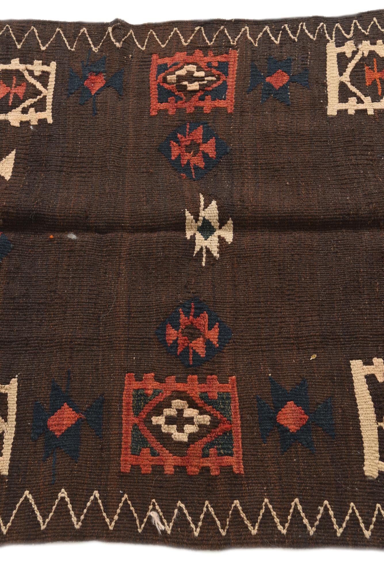 3' 2 x 10' 7 Hand Woven Kilim Fars Wool Runner Rug
