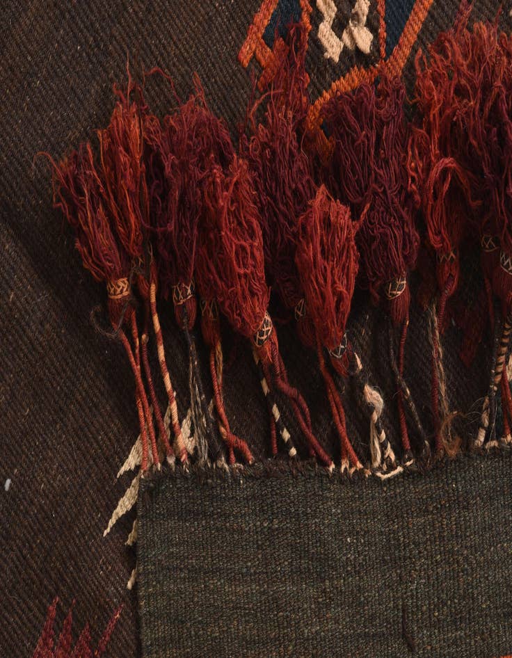 Detail image of 3' 2 x 10' 7  Hand Woven Kilim Fars Wool Runner Rug