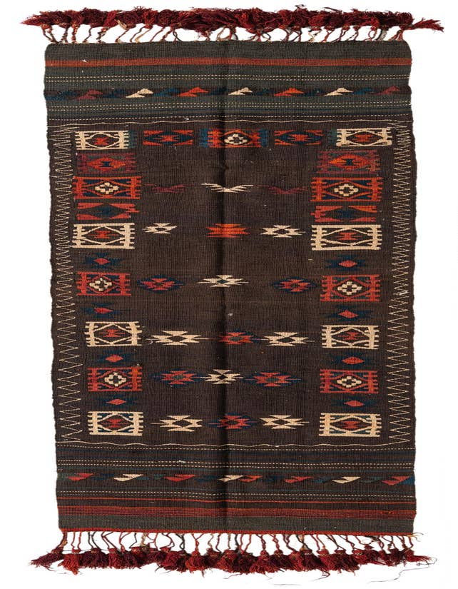 Detail image of 3' 2 x 10' 7 Hand Woven Kilim Fars Wool Runner Rug