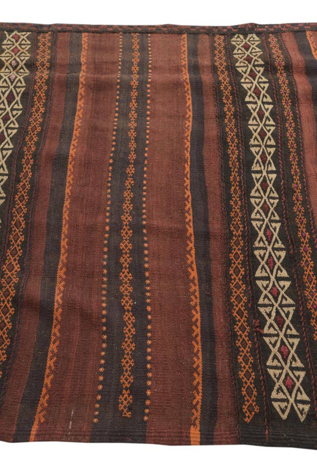 Detail image of 3' 6 x 12' 1 Hand Woven Kilim Fars Wool Runner Rug