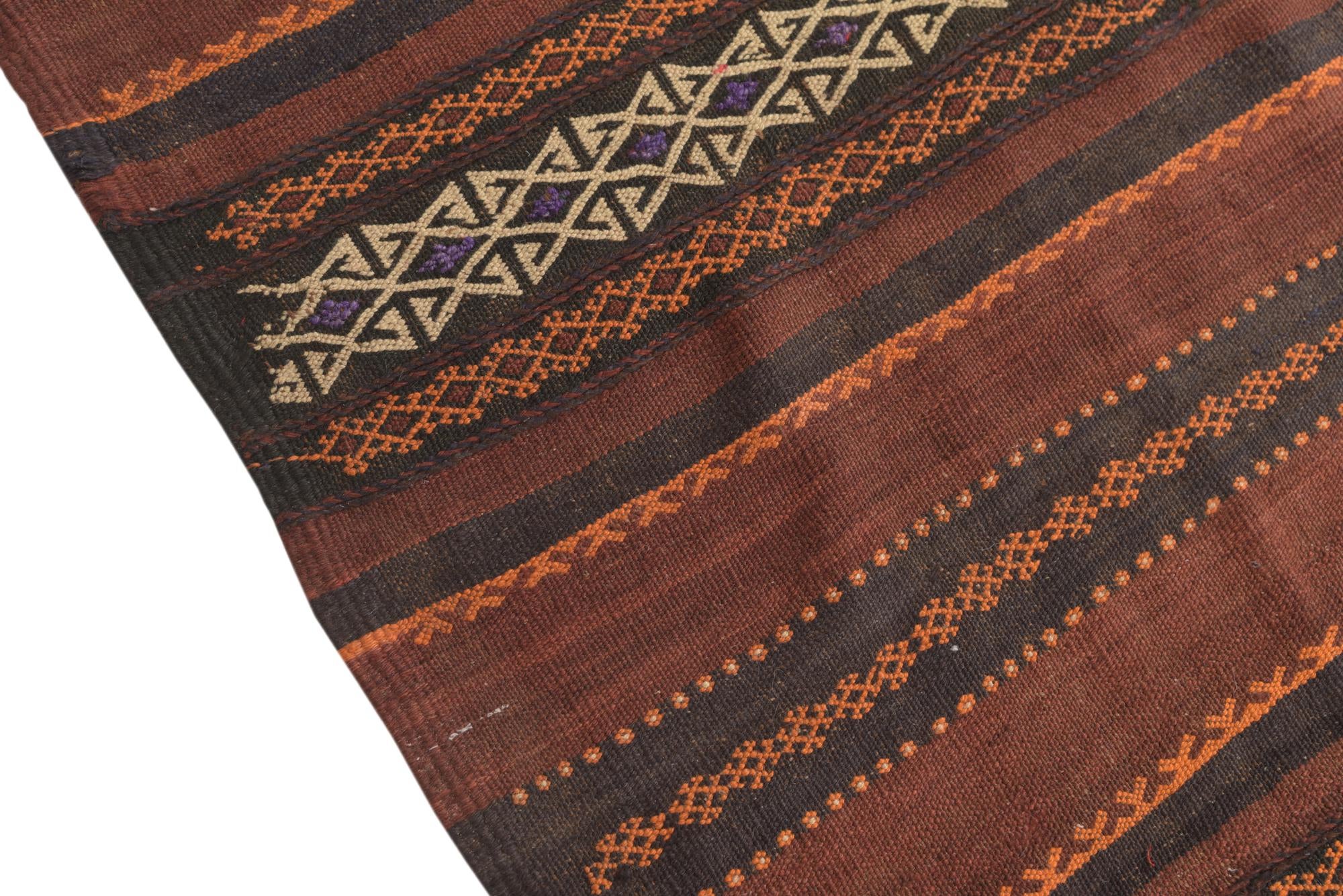 3' 6 x 12' 1 Hand Woven Kilim Fars Wool Runner Rug