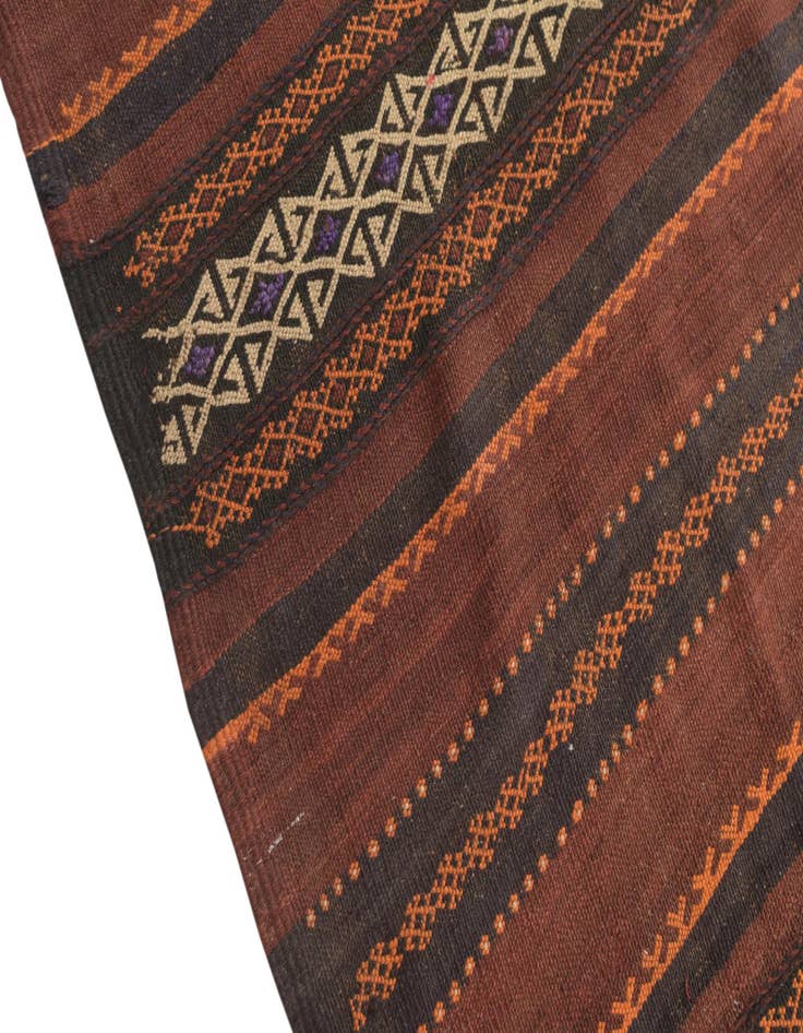 Detail image of 3' 6 x 12' 1 Hand Woven Kilim Fars Wool Runner Rug