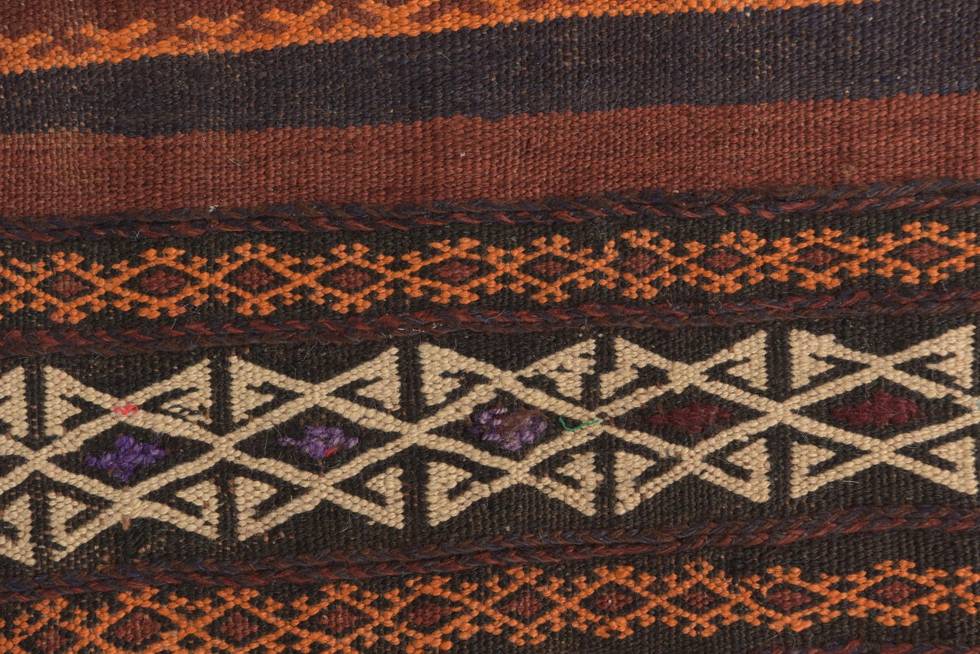 3' 6 x 12' 1 Hand Woven Kilim Fars Wool Runner Rug