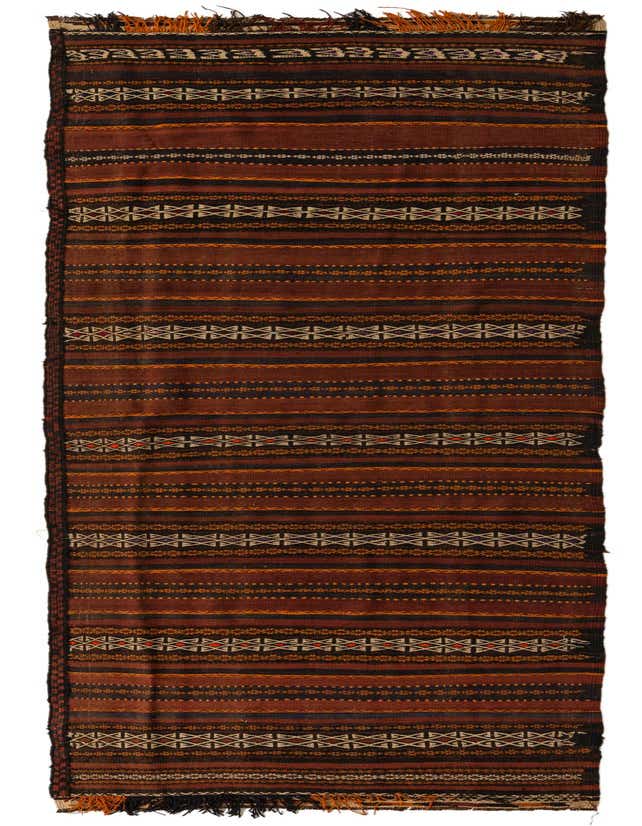 3' 6 x 12' 1 Hand Woven Kilim Fars Wool Runner Rug