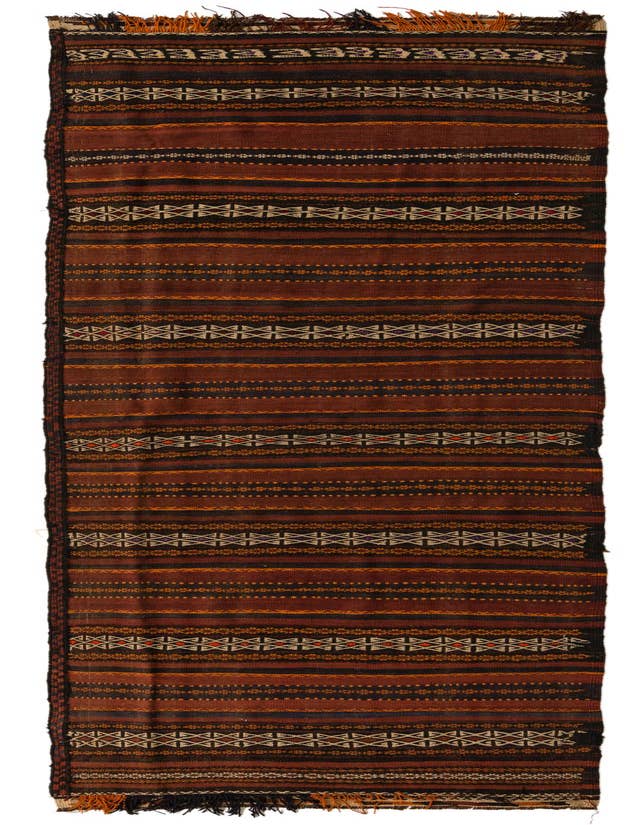 Detail image of 3' 6 x 12' 1 Hand Woven Kilim Fars Wool Runner Rug